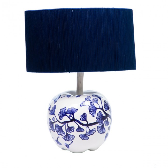 Pomme Adame blanche avec peinture floral bleu et chapeau bleu - Zahra Luxury