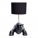 Lampe Tortue Noir avec des lignes blanc et chapeau noir - Zahra Luxury