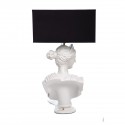 Buste Diana blanc perle et chapeau noir - Zahra Luxury