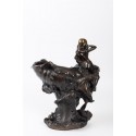 Sculpture bénitier en bronze patiné 1950 - Galerie Camille Barsac - Zahra Luxury