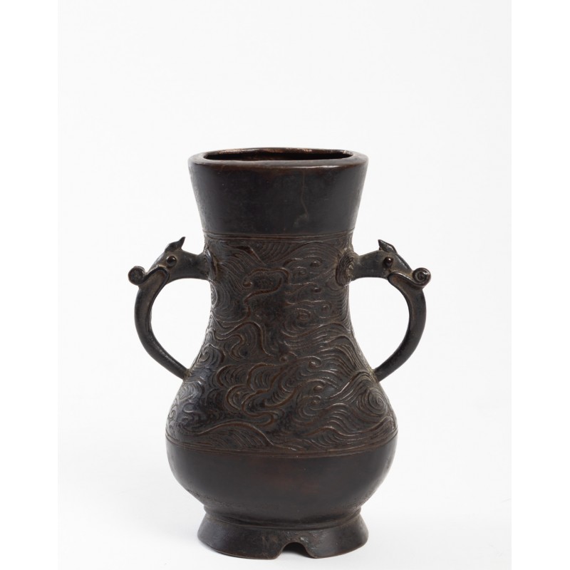 Vase en bronze de Chine - Galerie Camille Barsac - Zahra Luxury