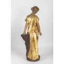 Statue de femme en terre-cuite Goldscheider - Galerie Camille Barsac - Zahra Luxury