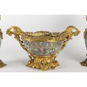 Porcelaine de Canton - Importante garniture de console 19e siècle - Galerie Camille Barsac - Zahra Luxury