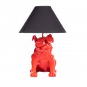 Lampe Chien Bulldog Anglais rouge et chapeau noir - Zahra Luxury