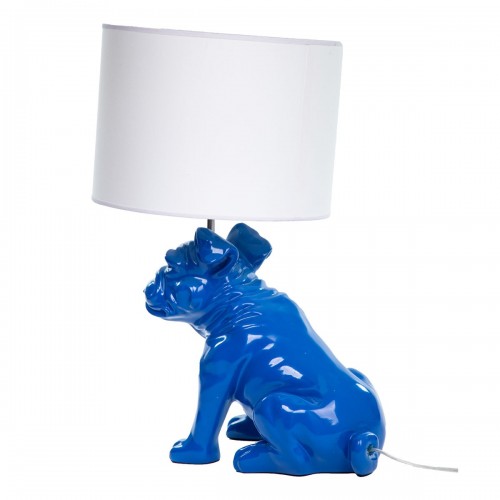 Lampe Chien Bulldog Anglais bleu et chapeau blanc - Zahra Luxury