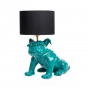 Lampe Chien Bulldog Anglais bleu canard et chapeau noir - Zahra Luxury