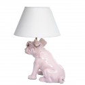 Lampe Chien Bulldog Anglais lin et chapeau blanc - Zahra Luxury